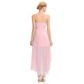 Grace Karin 2016 Neues Design trägerloses hohes niedriges preiswertes Sequins-Chiffon- rosafarbenes Abschlussball-Kleid GK000042-2